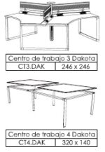 Centro de trabajo DAKOTA para 3 personas - Image 5