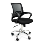 Silla Operativa Jack Black Base Cromada