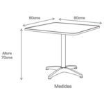Mesa de restaurante cuadrada - Image 3