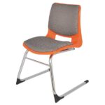 Silla Bold trineo cromada tapizada